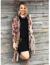 Load image into Gallery viewer, Mauve Python Long Cardigan
