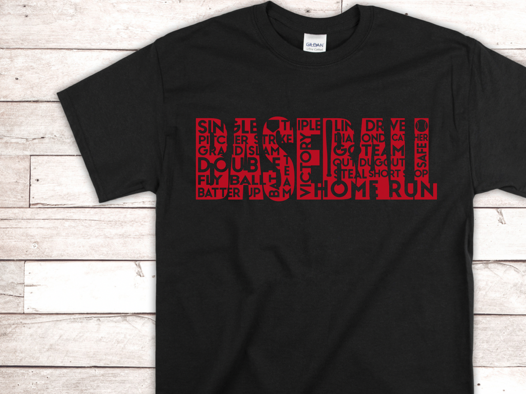 Baseball Words- Black