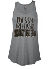 Load image into Gallery viewer, Messy Buns &amp; Guns Tank Top
