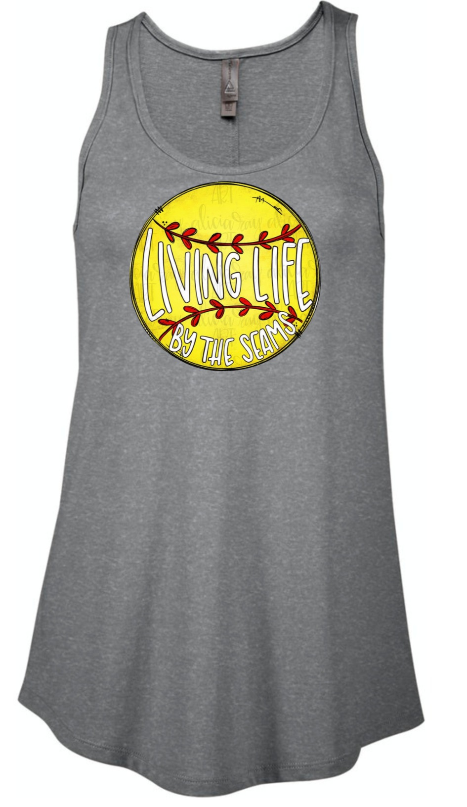 Softball- Living Life by the Seams Tank Top