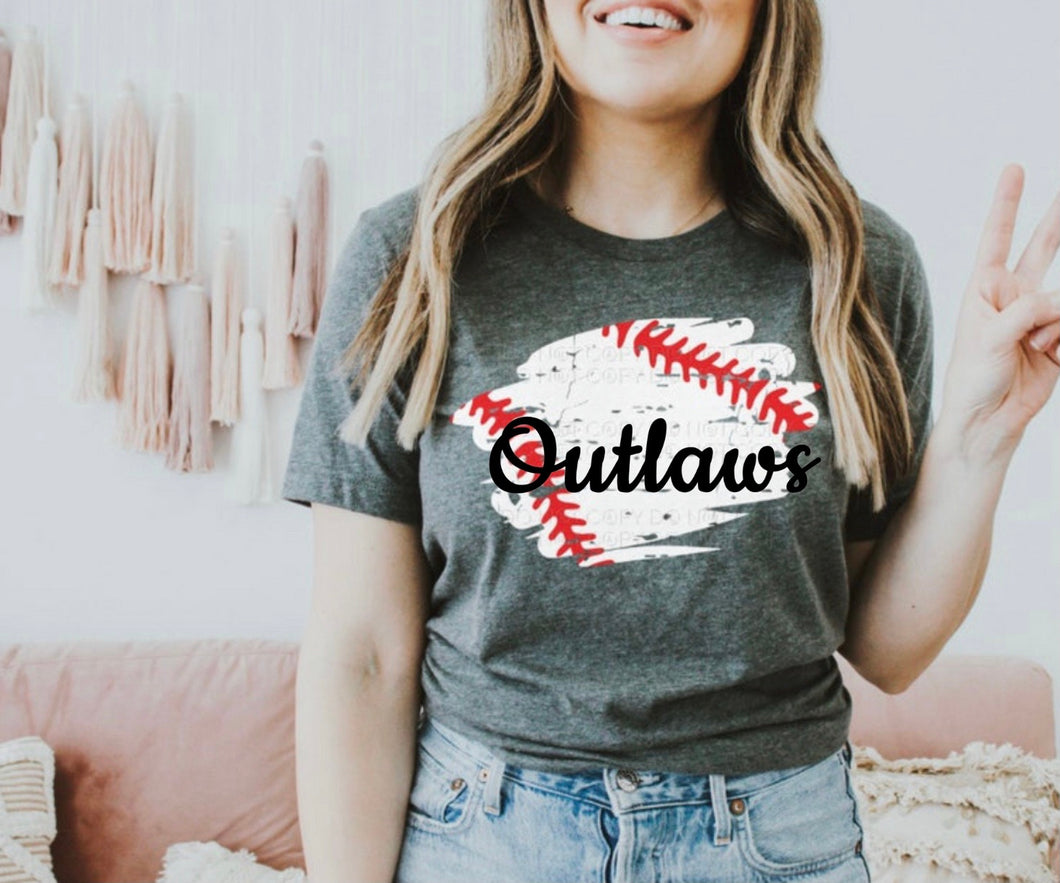Distressed Baseball- Personalized with team