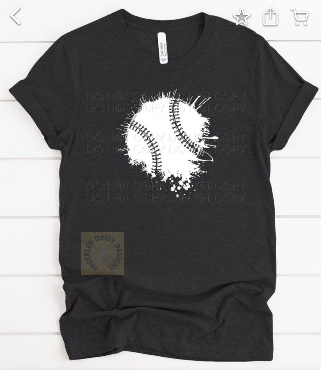 Splattered Baseball -Ready for your team name