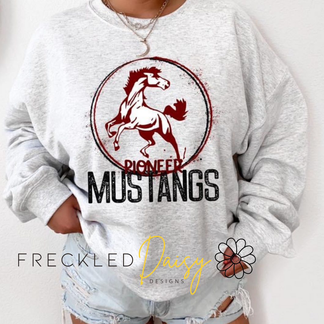 Youth Pioneer Mustangs crewneck Sweatshirt